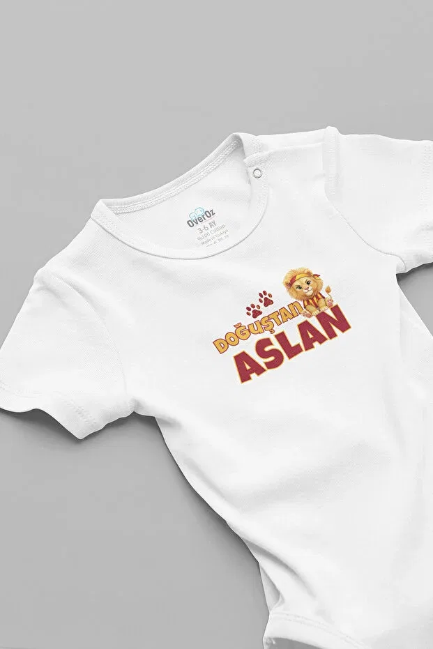 Детское боди для новорожденных с принтом Born with a lion written on it lion fan baby bodysuit Overoz, White 4