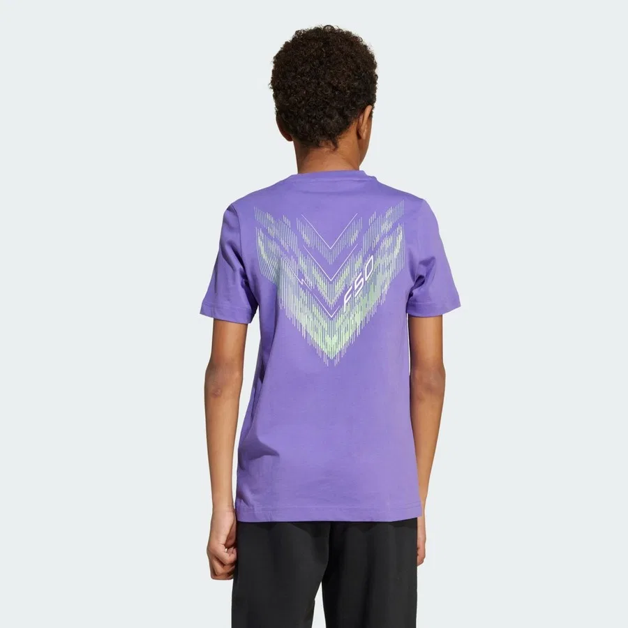 Детская спортивная футболка с графическим принтом F50 Graphic Tee adidas, Фиолетовый — фото 2