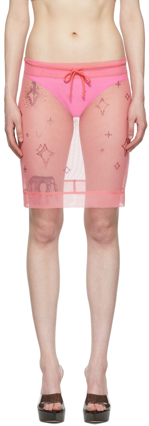 

Эксклюзивная розовая мини-юбка SSENSE Starburst Saint Sintra