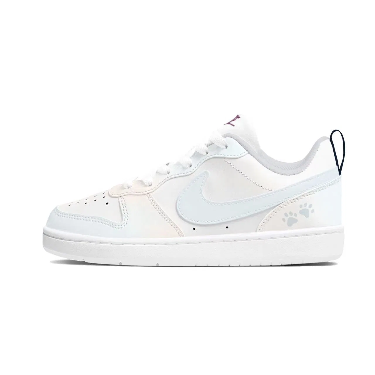 Детские скейтбордические кроссовки с синтетической кожей Nike Court Borough, Butter White Blue