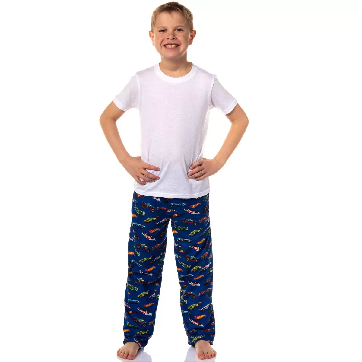 Детские пижамные штаны для мальчиков с принтом Hot Wheels Die-Cast Cars All Over Print Lounge Pajama Pants INTIMO, Blue — фото 2