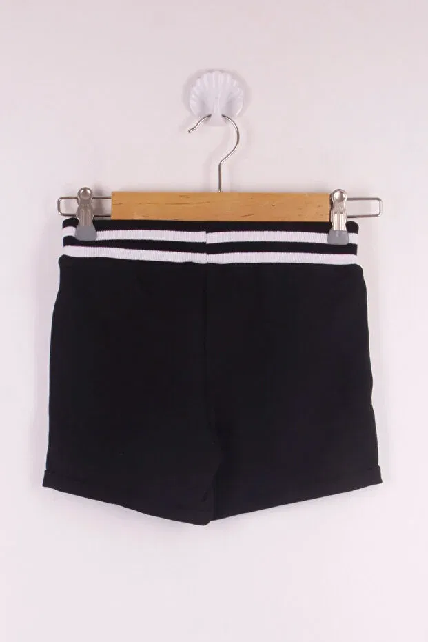 Детские шорты для девочек с принтом Sport Embroidered Pocket Toontoy, Black — фото 2