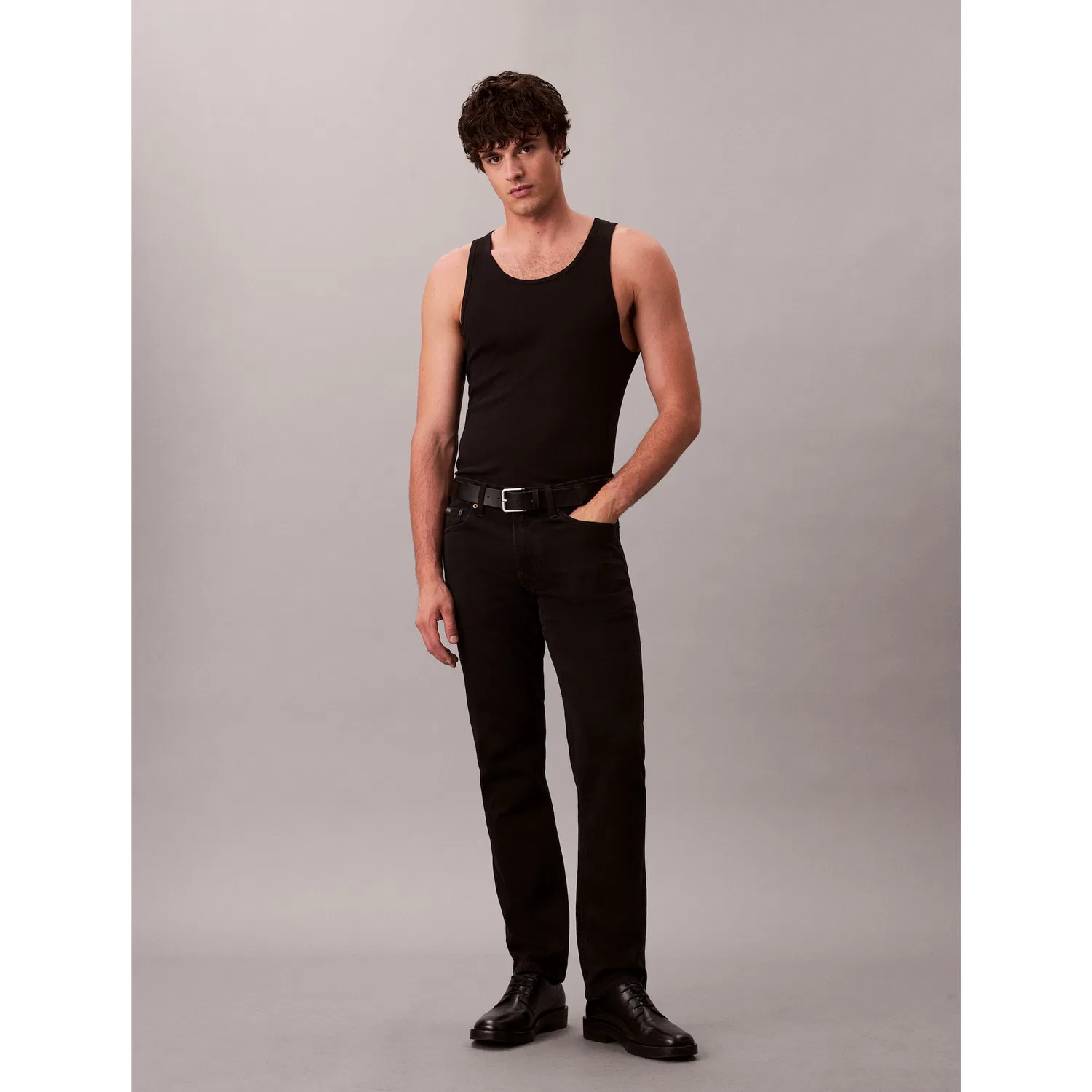 Мужские облегающие джинсы с эффектом поношенности Calvin Klein, Black