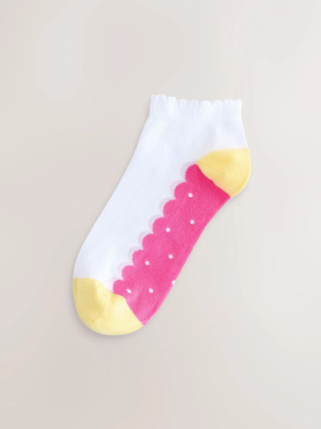 Носки повседневные, модель Footbed Trainer, бренд Next, белый с принтом Cherry Heart — фото 3