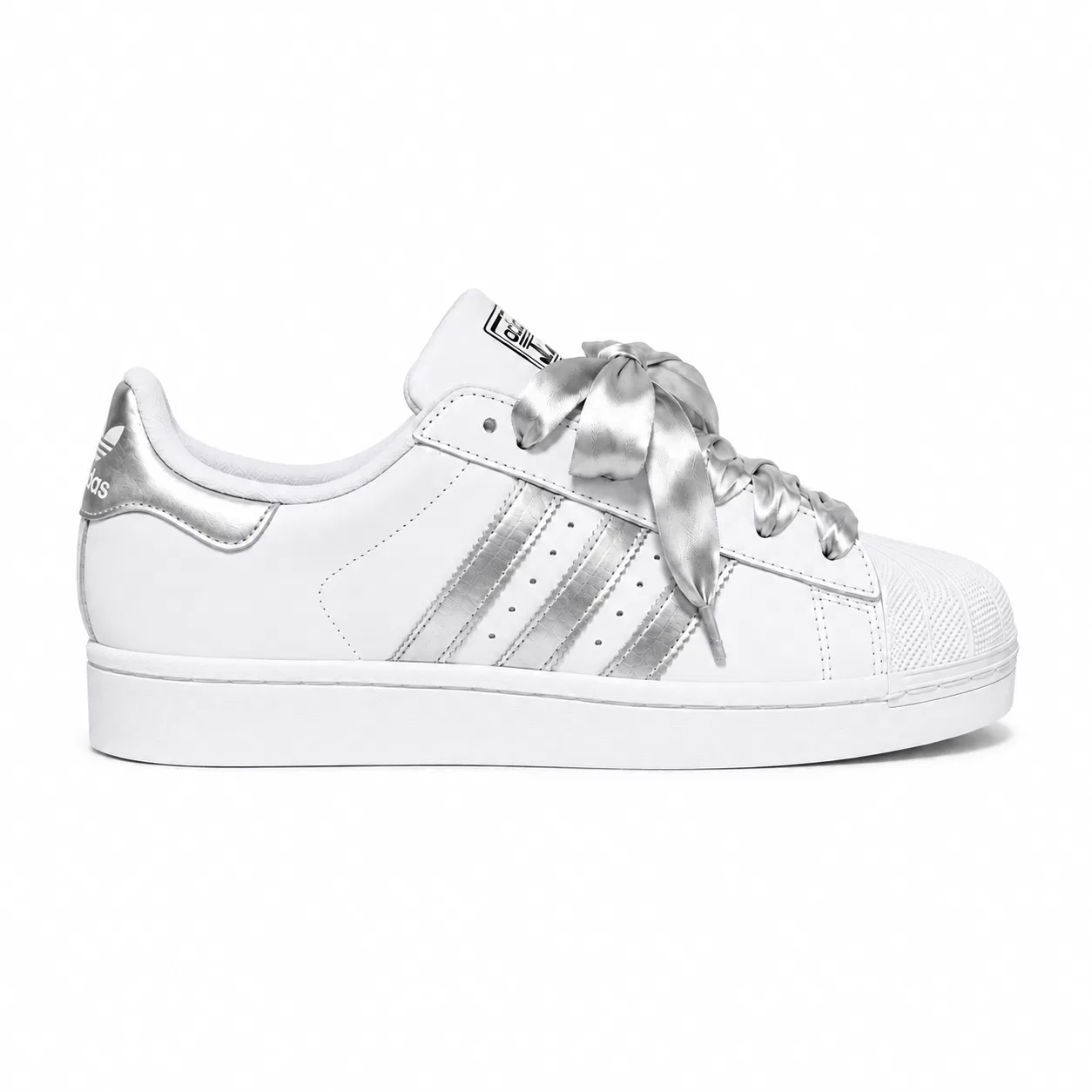 Детские кроссовки для скейтбординга с низким верхом Superstar 2, Adidas Originals, Silver — фото 4