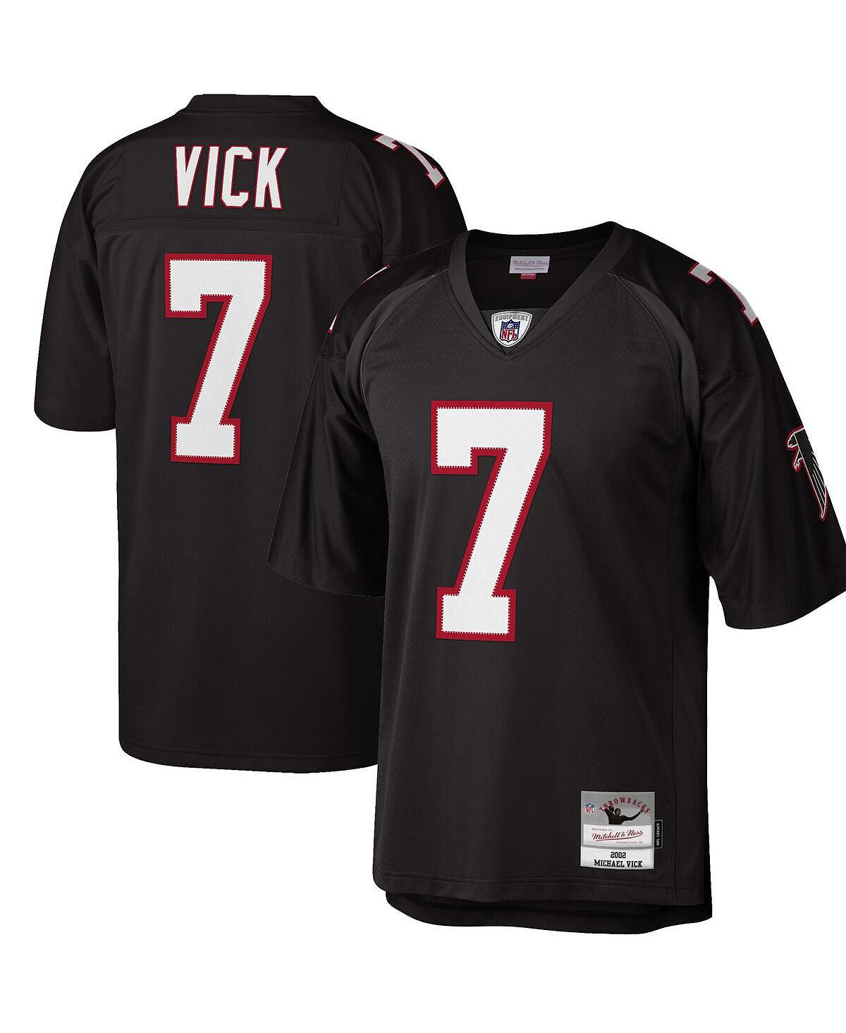 Мужская футболка michael vick black atlanta falcons big and tall 2002, копия игрока на пенсии, джерси Mitchell & Ness, черный - фото