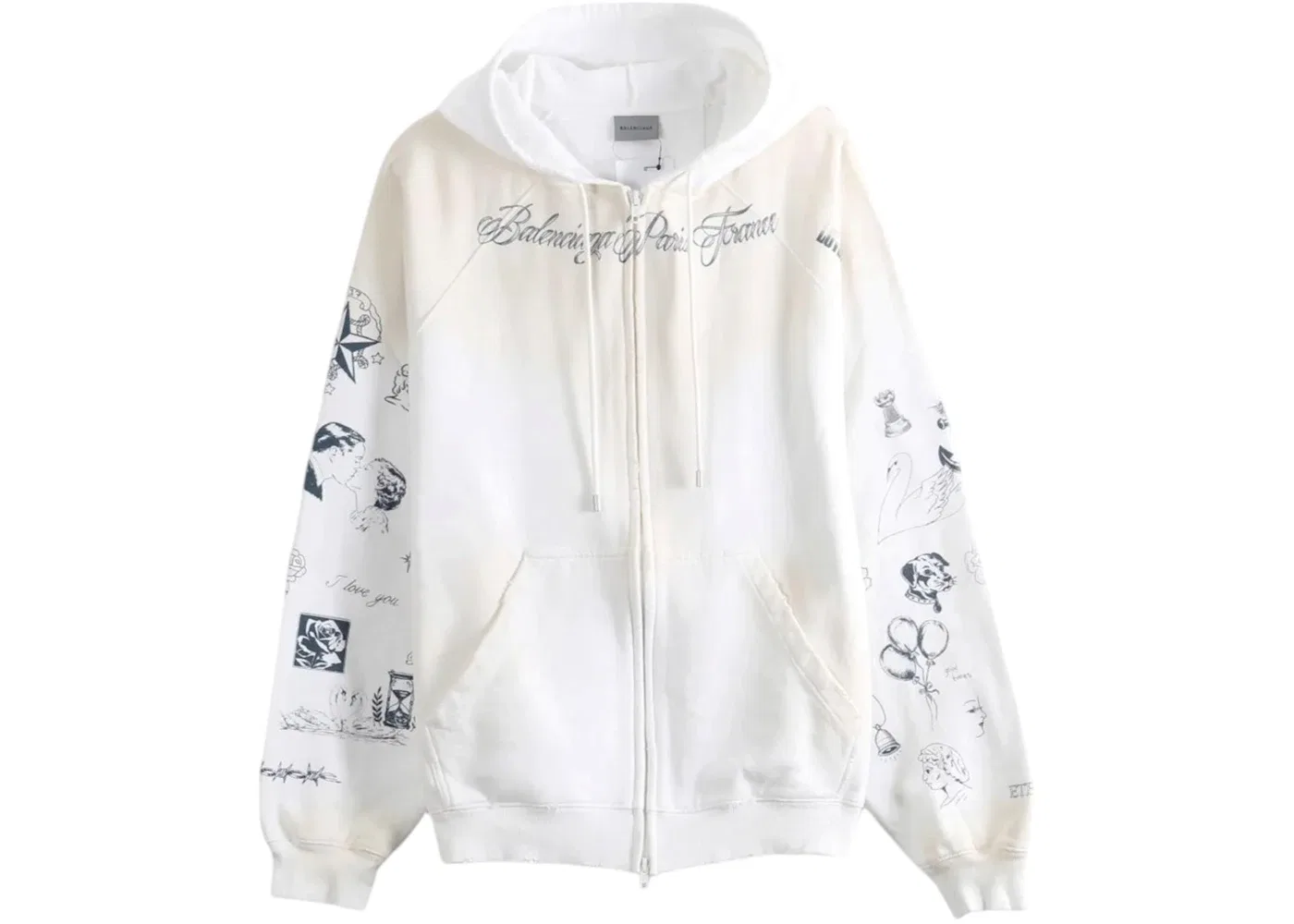 Мужская худи с длинным рукавом Balenciaga, White