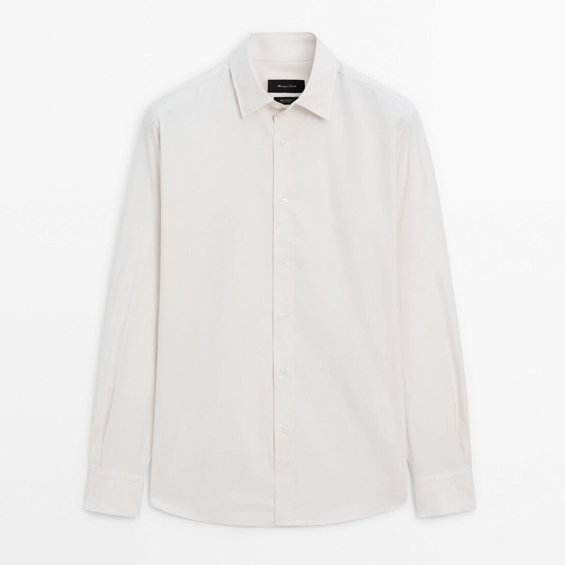 

Рубашка Massimo Dutti Regular fit dyed twill, бежевый
