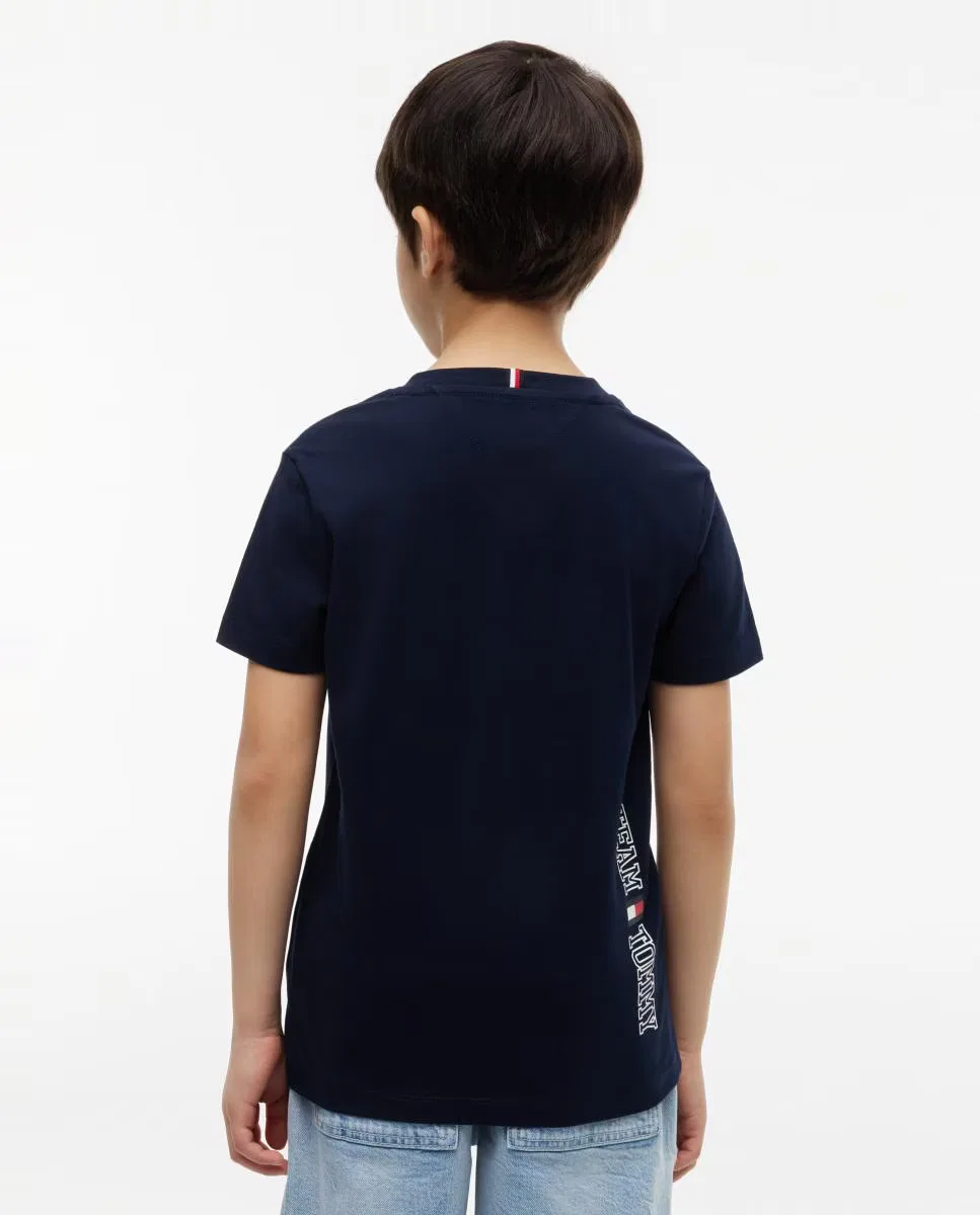 Детская футболка с коротким рукавом, Logo Espalda, Tommy Hilfiger, синий — фото 2
