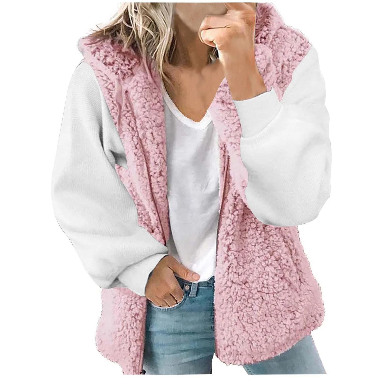 Женский безрукавный жилет с начесом, Pink