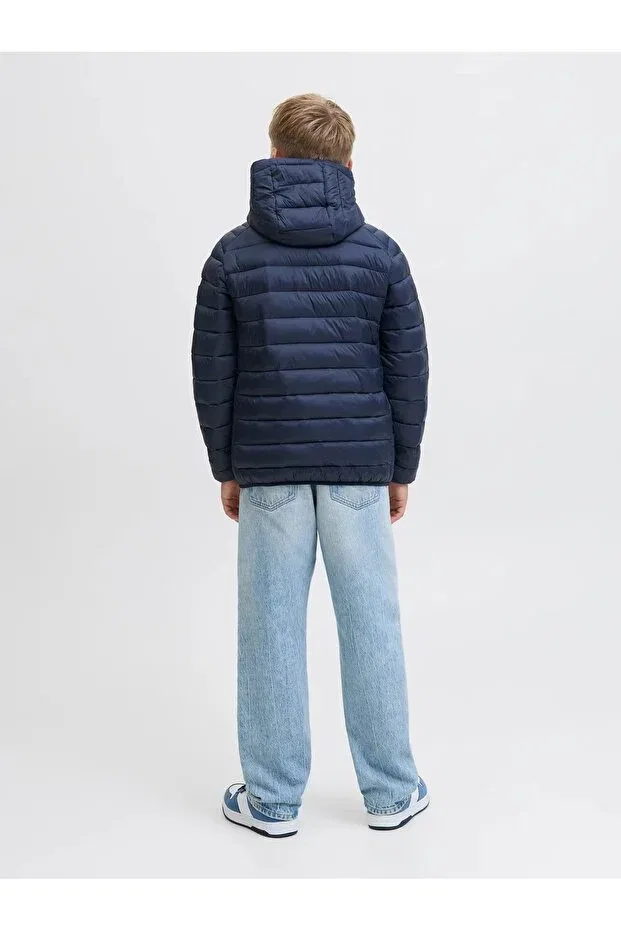 Детское пуховое пальто для девочек с капюшоном Jack & Jones, Navy Blue — фото 2