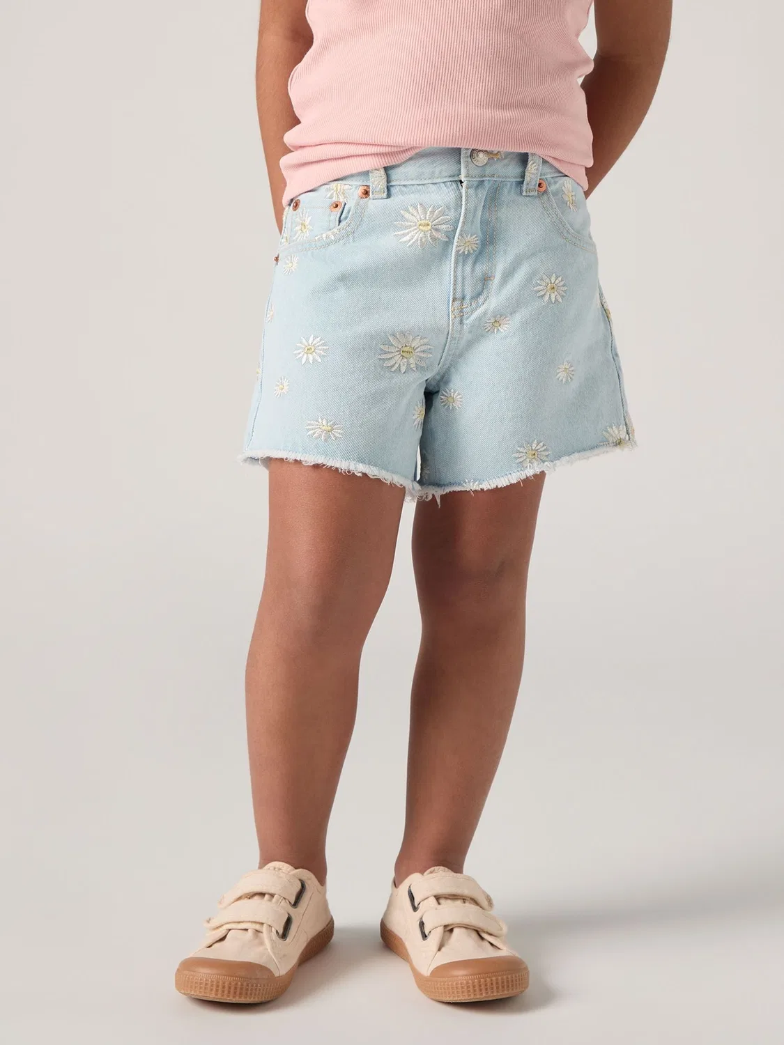 Шорты джинсовые, высокая посадка Levi's, Blue Daisy — фото 4