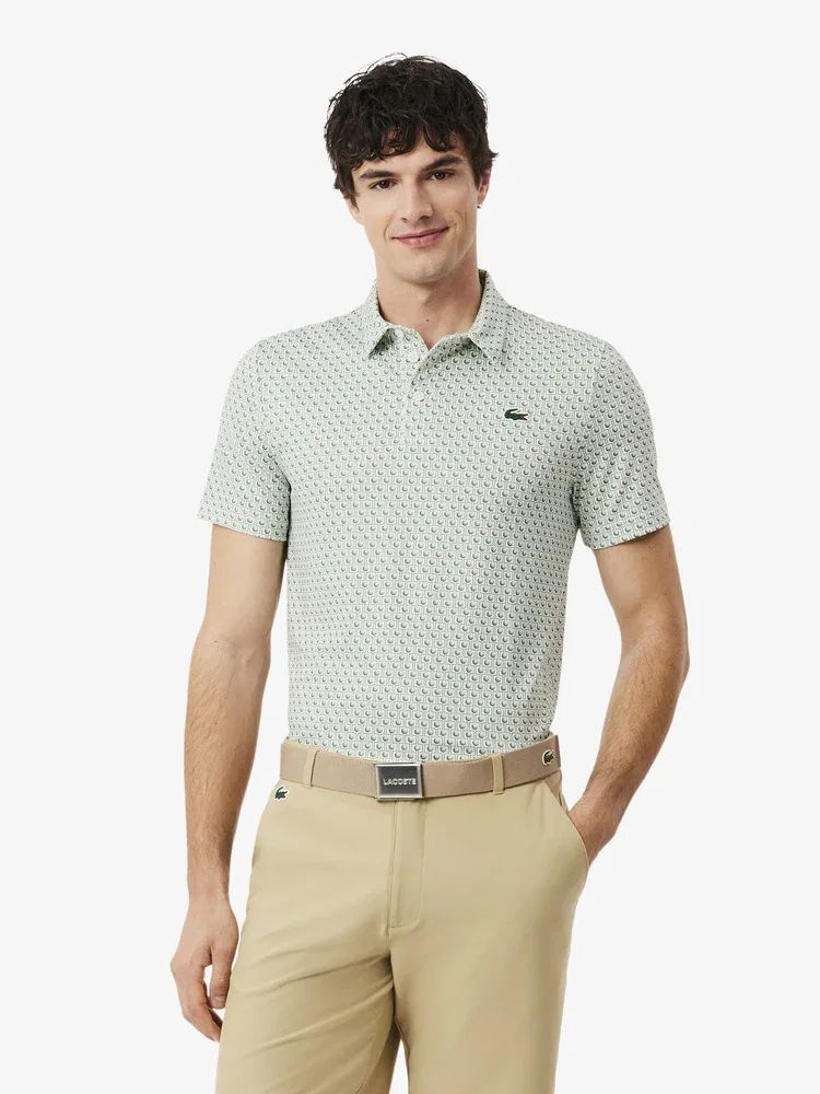 Футболка поло Lacoste AOP, мужская, с коротким рукавом, белый