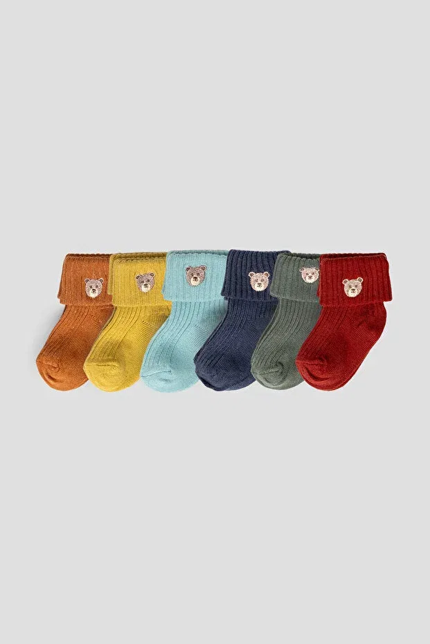 Детские носки для девочек с принтом 5+1 пар в коробке Defne Baby, Mixed — фото 2