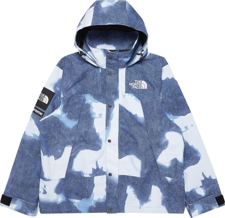 

Куртка Supreme x The North Face Bleached Denim Print Mountain Jacket 'Indigo', синий