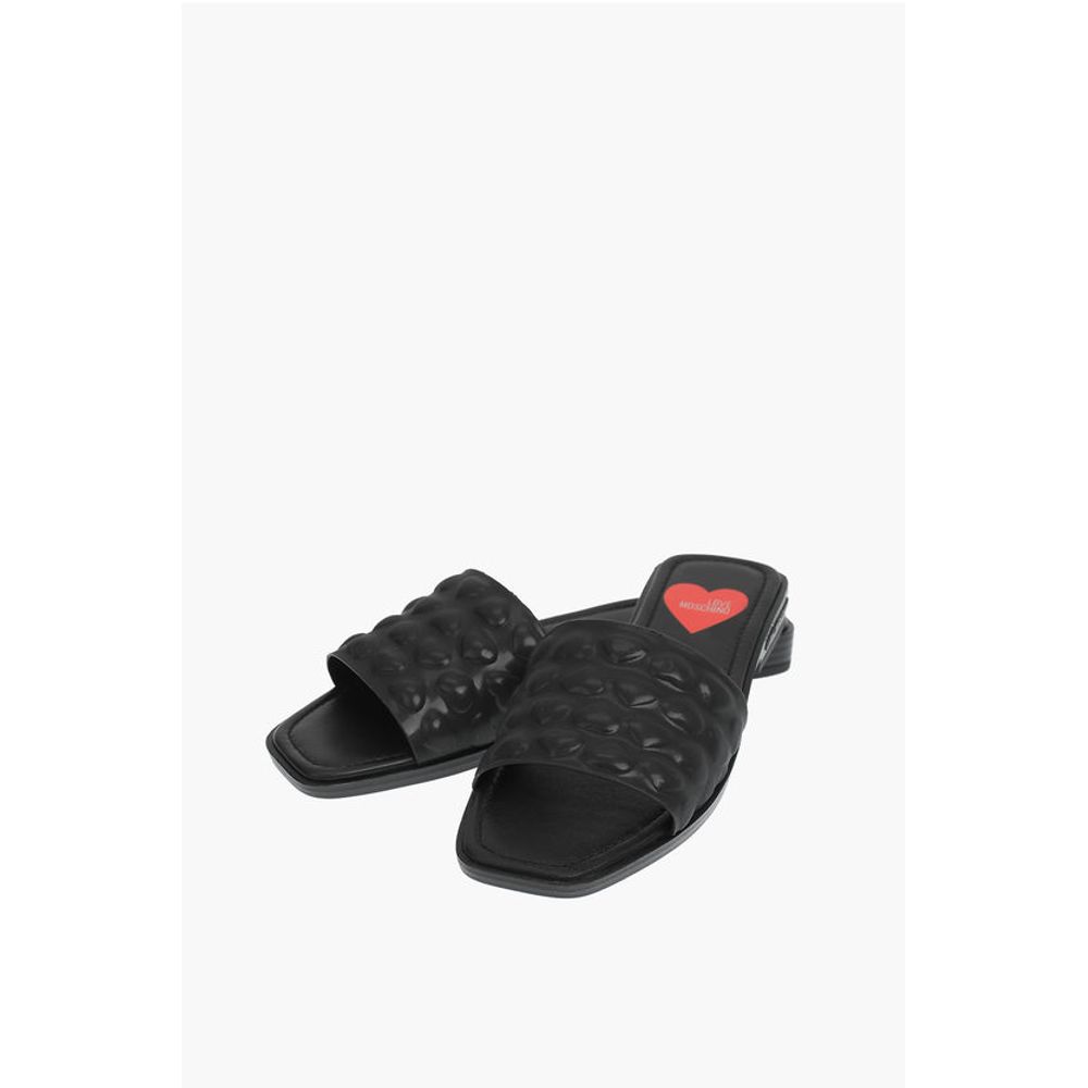 Сабо KARL20 из искусственной кожи с тиснением в виде сердец LOVE Moschino, Black