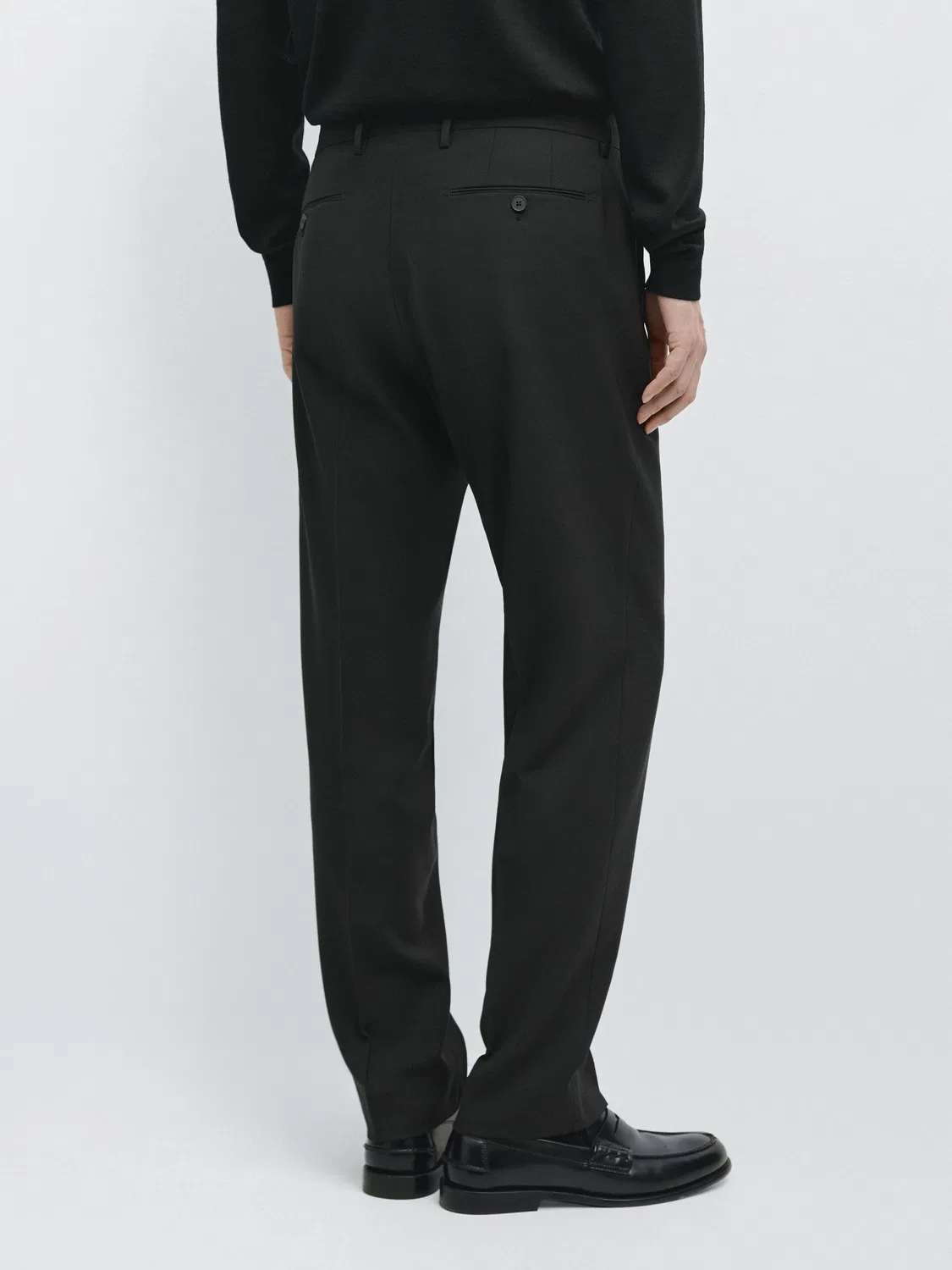 Брюки от костюма из 100% шерсти Massimo Dutti, черный — фото 2