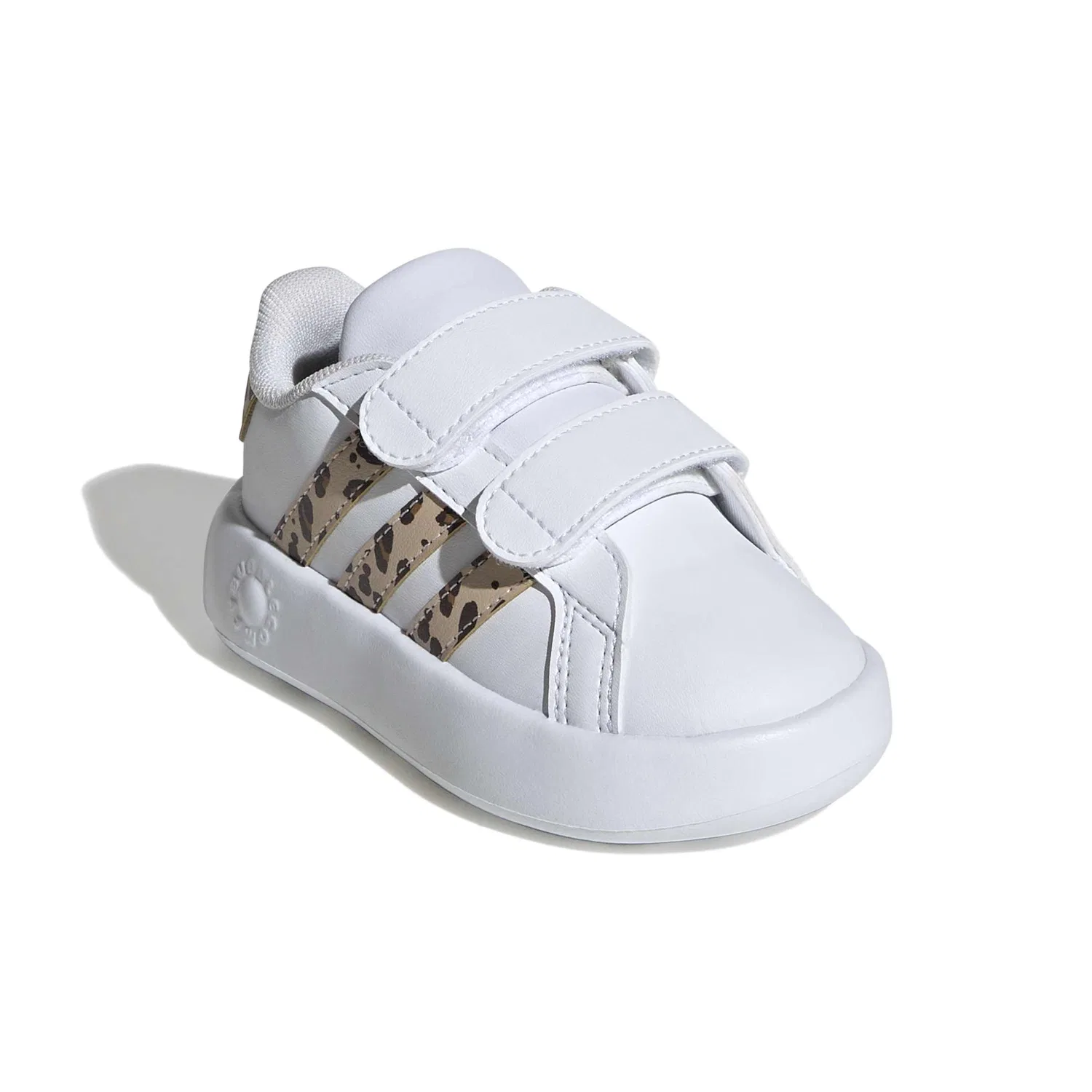 Детские кроссовки с перфорацией Grand Court 2.0 Cf I Adidas, White Beige Magical Matte Gold — фото 4