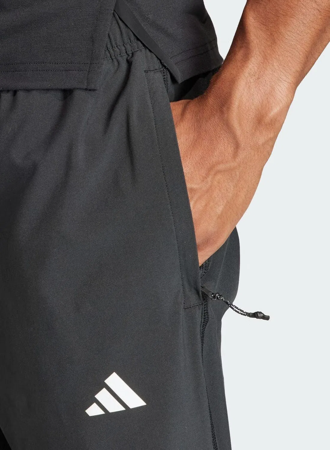 Штаны тренировочные с зауженными брюками Train Essentials Adidas, серый — фото 3