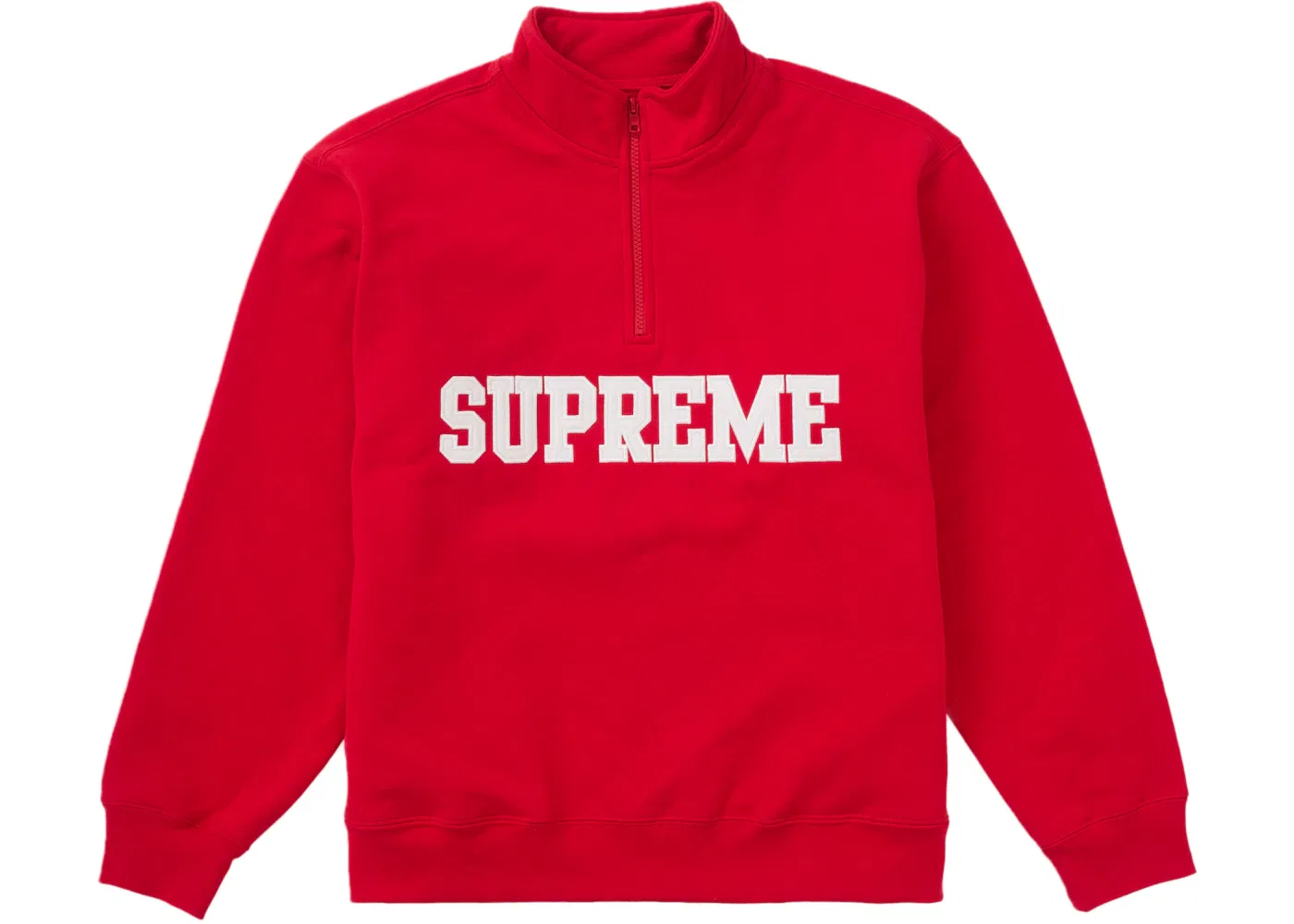 Мужской свитшот с молнией на половину Supreme Pullover, Red