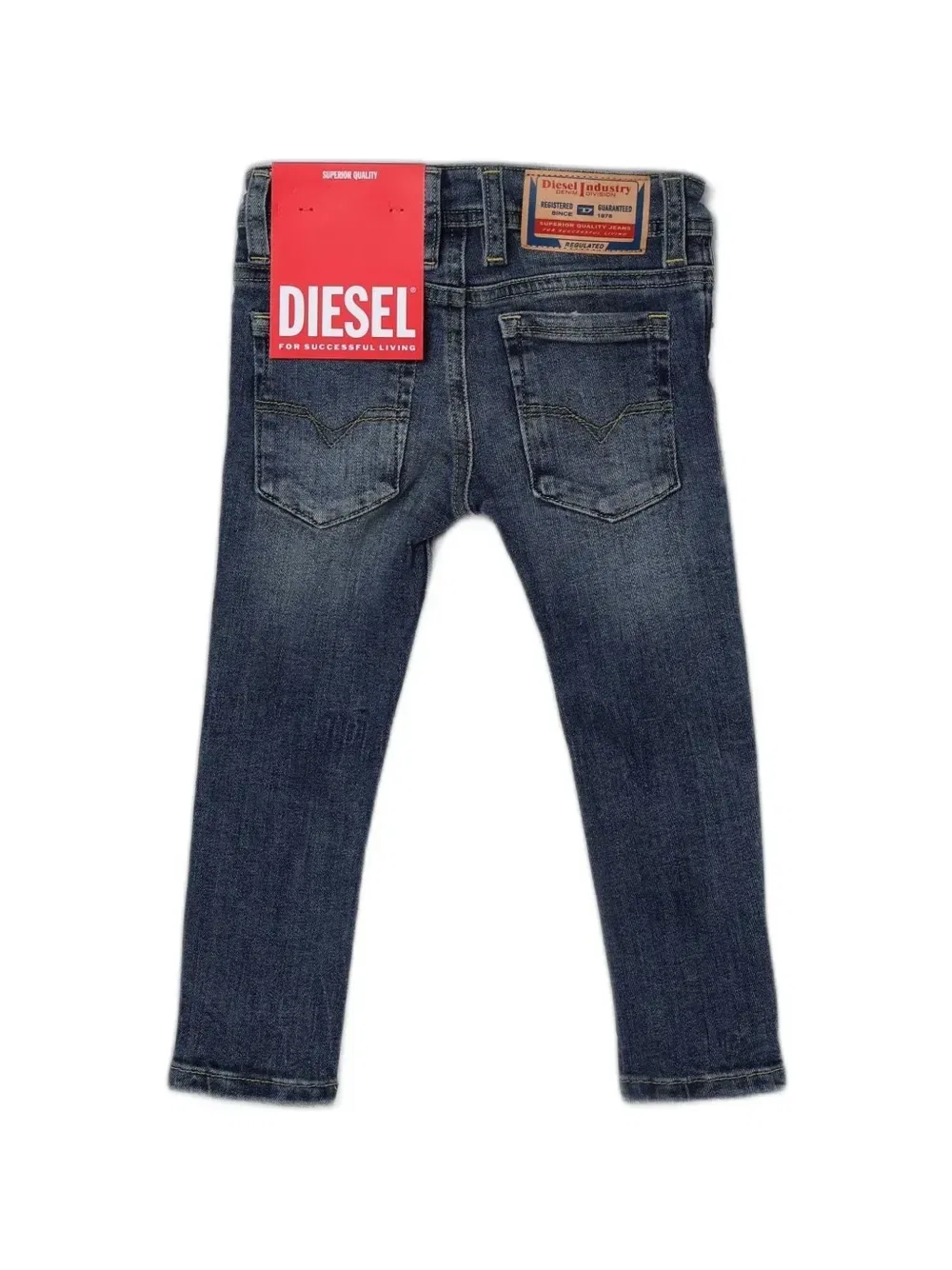 Джинсы облегающего кроя с эффектом потертости Diesel Kids, синий — фото 2