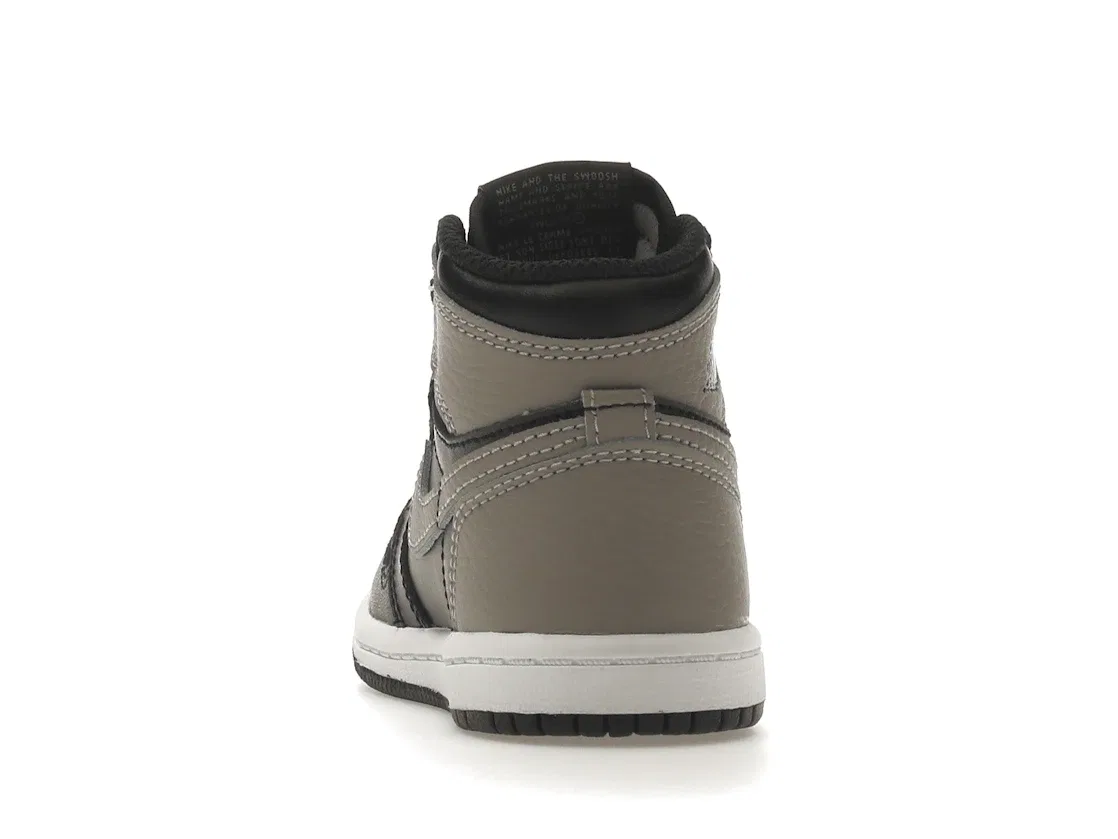 Детские кроссовки высокие с цветовой гаммой Jordan 1 Retro High Shadow (2018) (TD) Jordan, Black/Shadow Grey-White — фото 4
