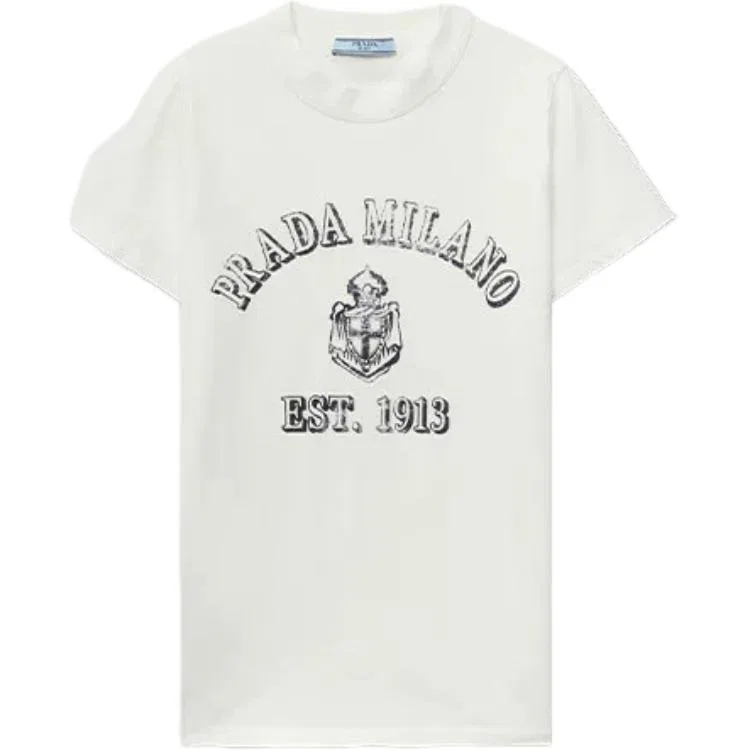 Футболка с логотипом PRADA, White