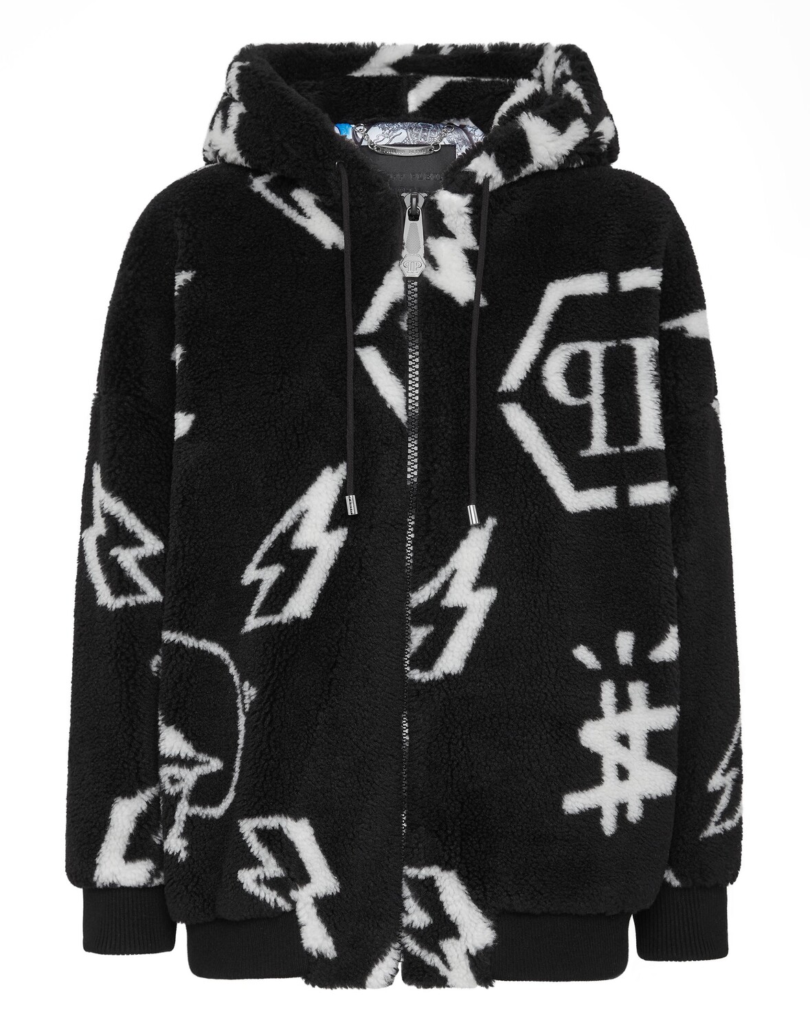 

Бомбер из эко меха Monogram Philipp Plein, черный