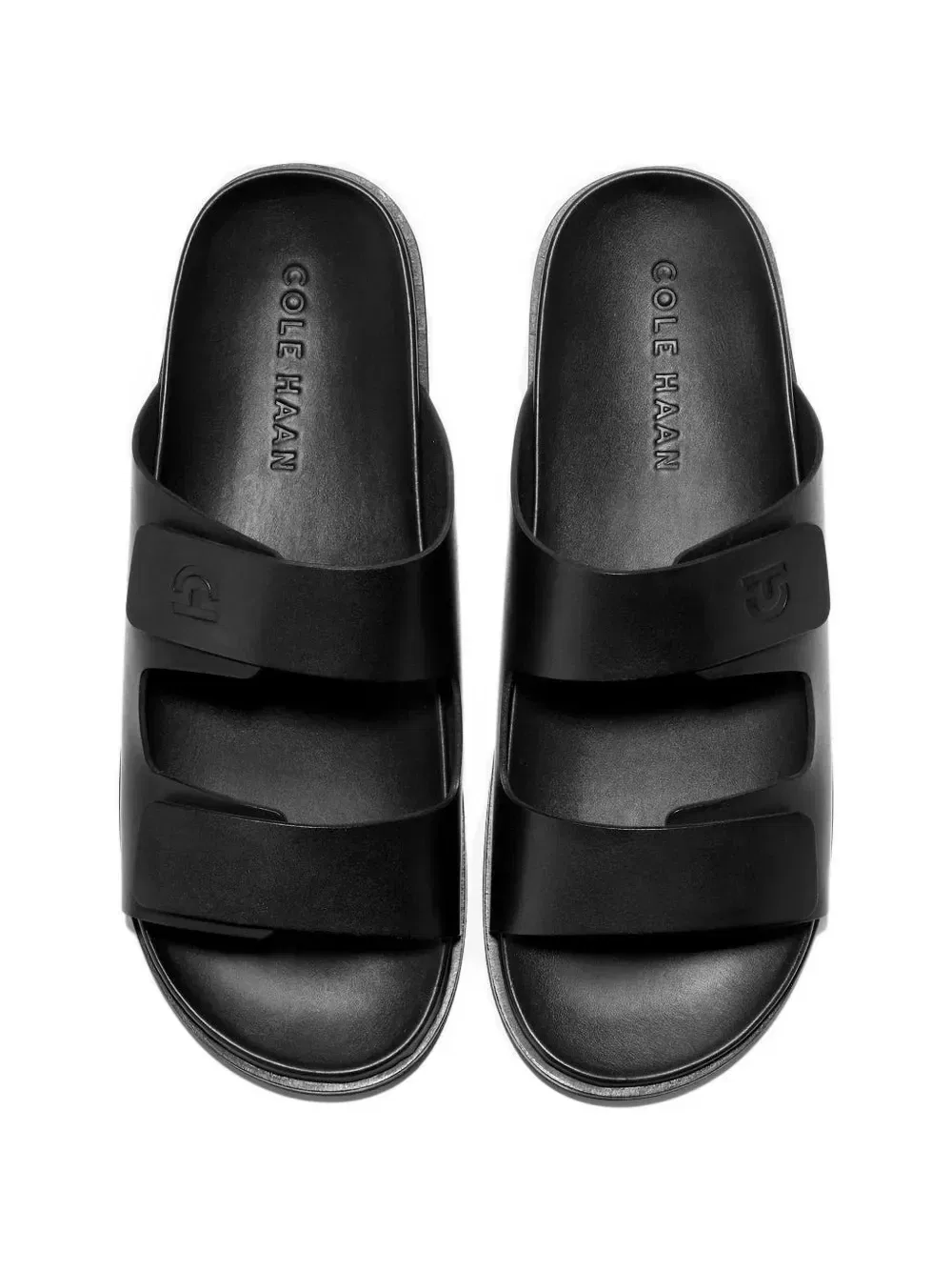 Сандалии на липучке с тисненым логотипом Cole Haan, черный — фото 4