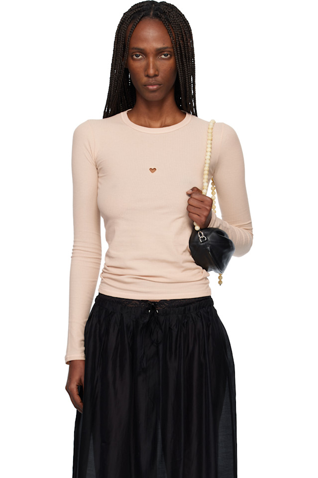 

Baserange Розовая футболка с длинными рукавами и сердечками