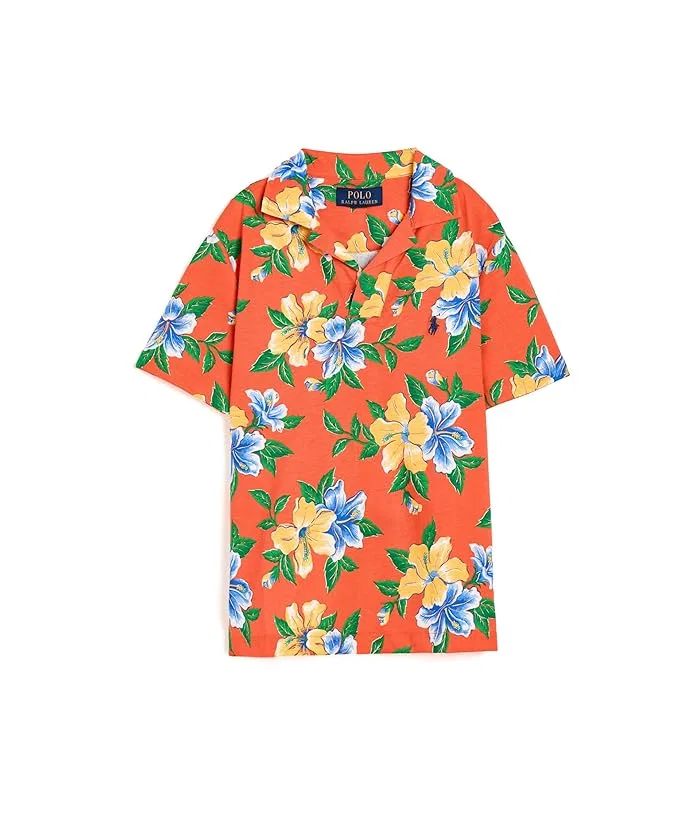 Пикейная рубашка-поло с цветочным принтом Polo Ralph Lauren Kids, Iconic Hibiscus