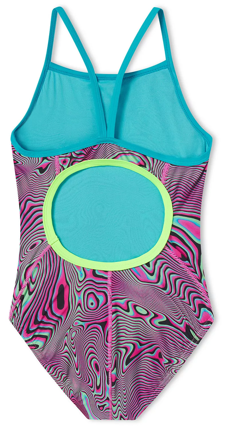 

Женский цельный комбинезон Speedo с принтом Propel Back, цвет Aurora Pink