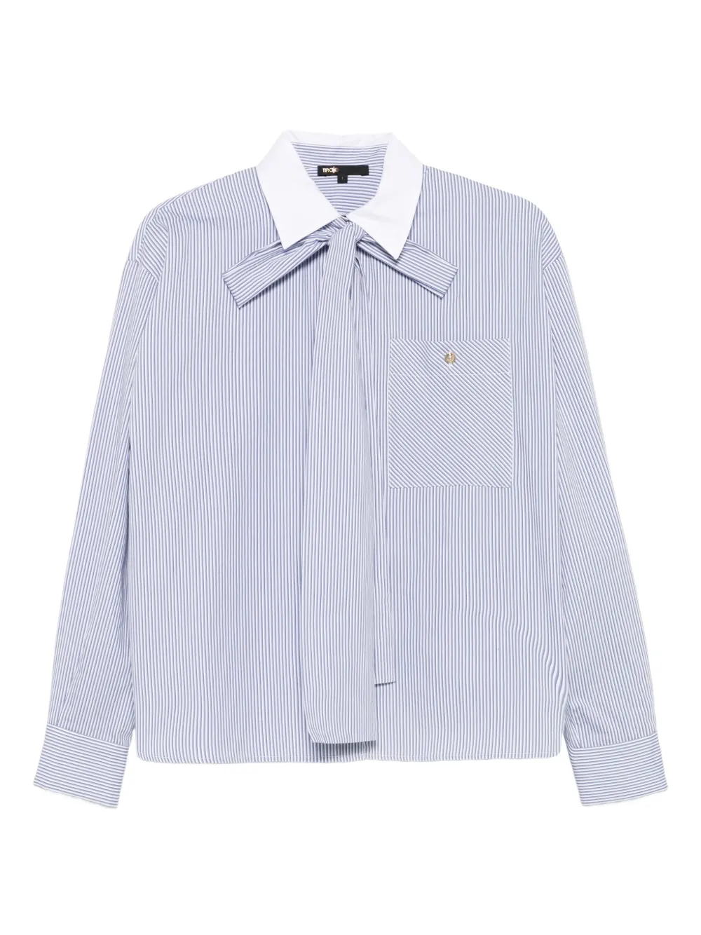 

Полосатая рубашка с галстуком на воротнике Maje, синий