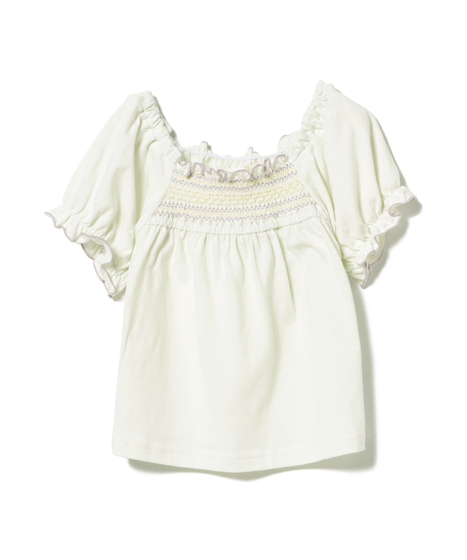 Футболка с пышными рукавами и сборками (90–150 см) BEAMS mini, MINT
