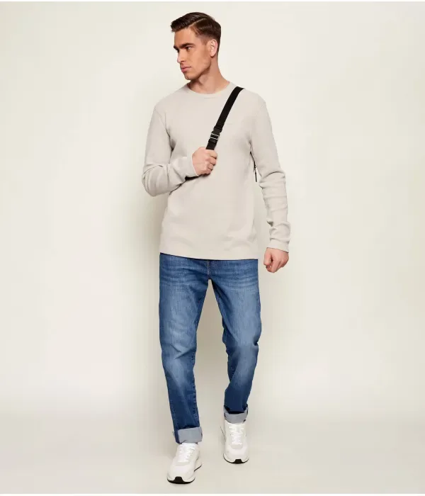 Футболка с длинным рукавом "Темпесто" regular fit Boss Orange, бежевый — фото 2