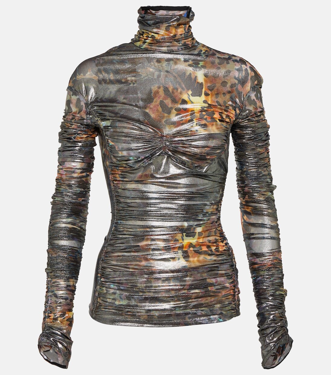 

Топ со сборками и принтом Mugler, мультиколор