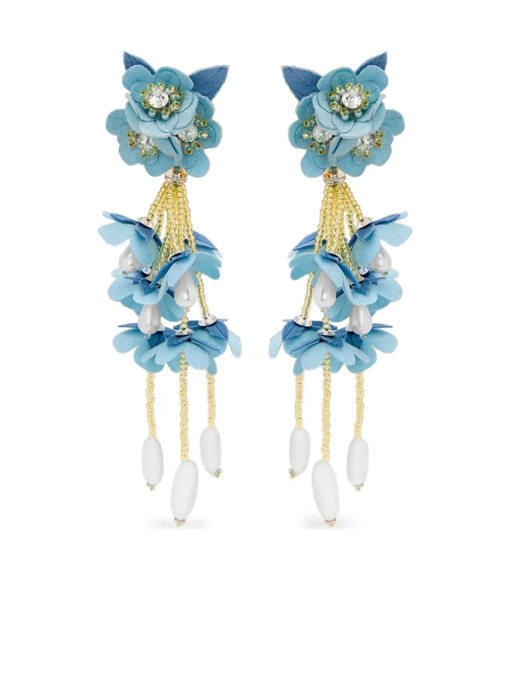 

Серьги-подвески в форме цветов Oscar de la Renta, синий