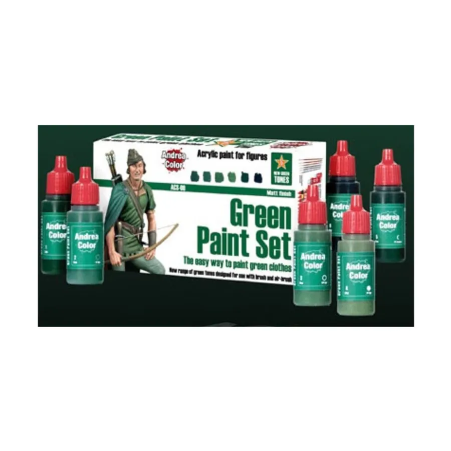 

Набор зеленых красок, Andrea Color Paints - Paint Sets (Andrea Miniatures)