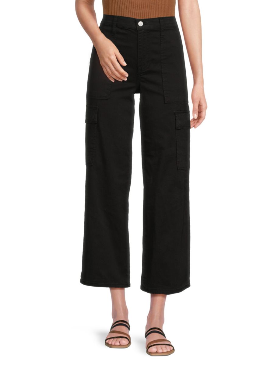 

Укороченные брюки Rosalie с высокой талией и широкими штанинами Hudson Jeans, черный