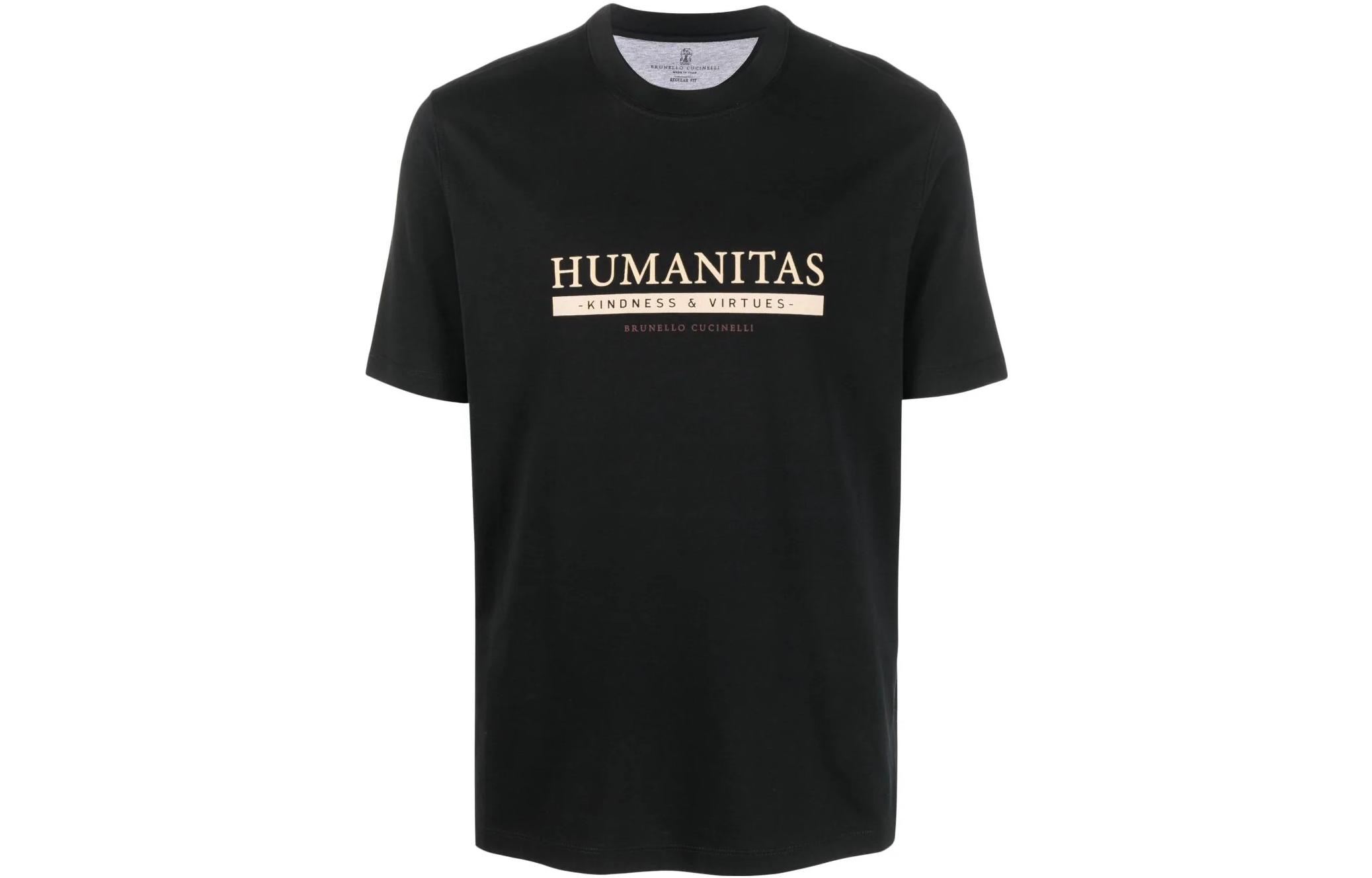 

Brunello Cucinelli Мужская черная футболка, Черный, Brunello Cucinelli Мужская черная футболка