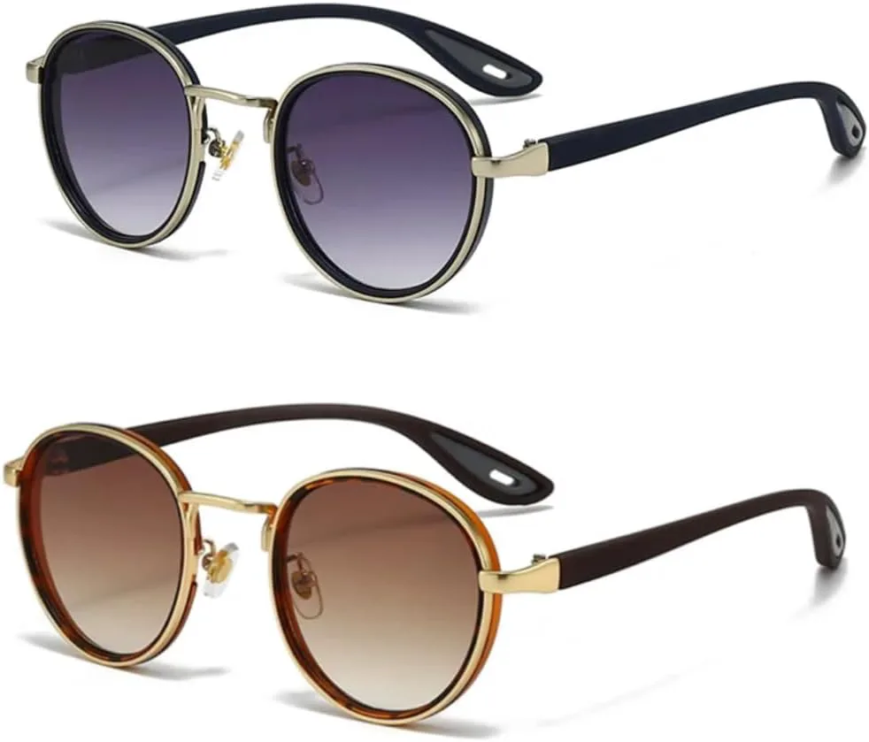 

Солнцезащитные очки с защитой UV400 | Круглые, пластиковые, титановые | для женщин и мужчин, для занятий спортом на открытом воздухе и вождения DSVIGF, Gun Black