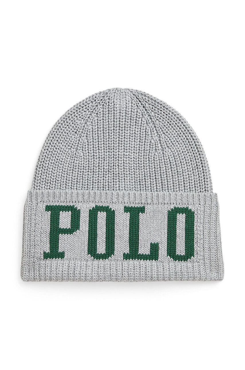 

Детская хлопковая шапка Polo Ralph Lauren, серый