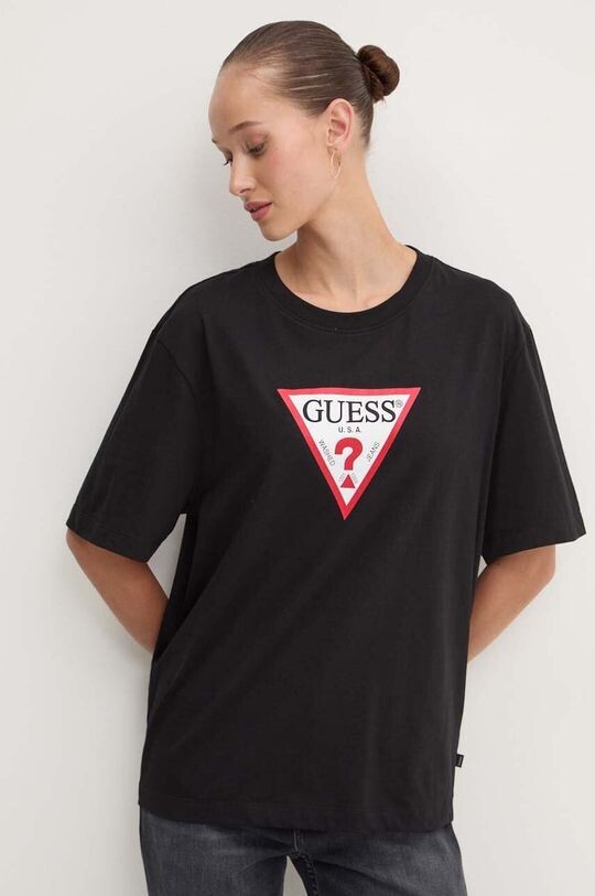 

Хлопковая футболка Guess Jeans, черный