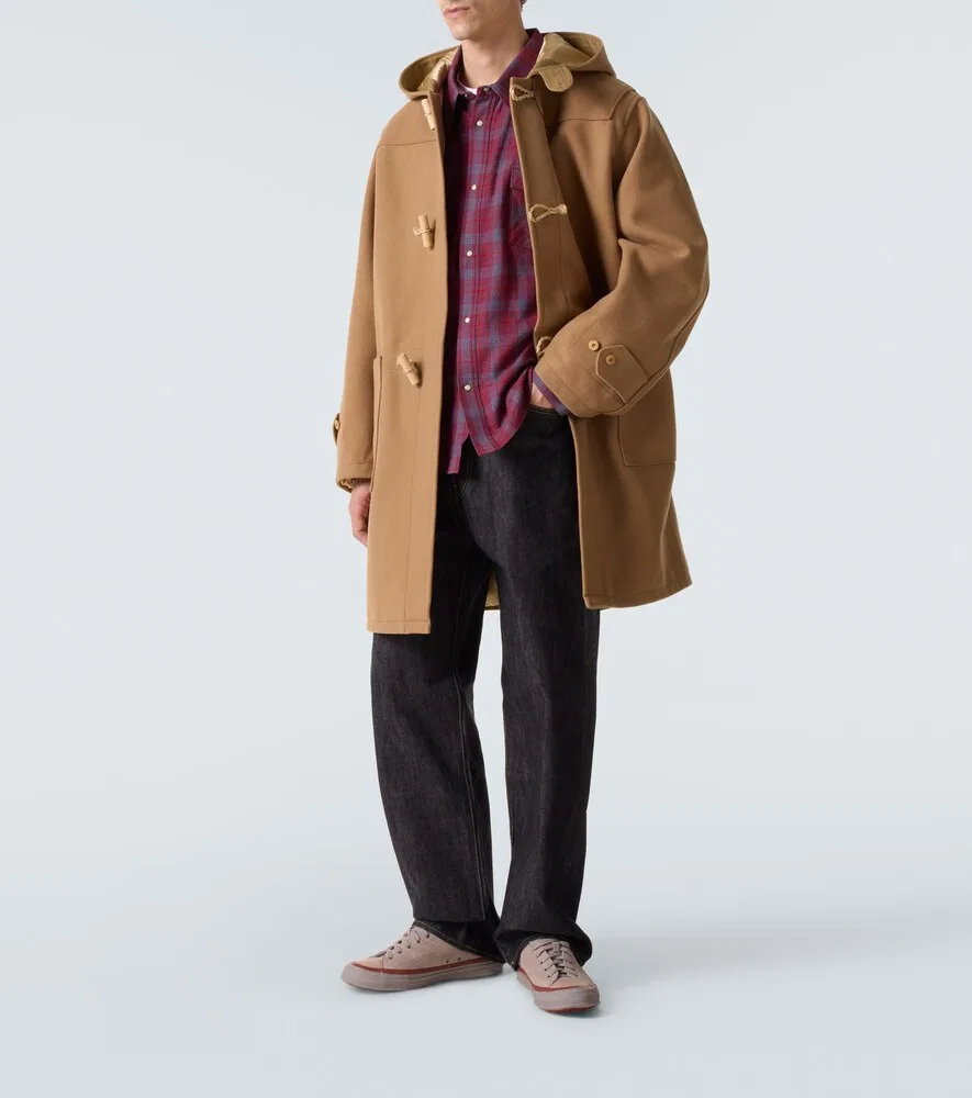 Шерстяной и льняной дафлкот «Коммодор» Visvim, бежевый — фото 2