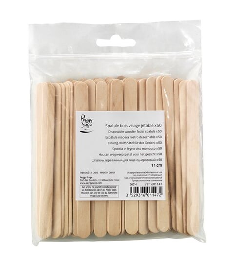 

Одноразовые деревянные лопаточки для лица 11см 50шт Peggy Sage, Spatule Bois Visage Jetable
