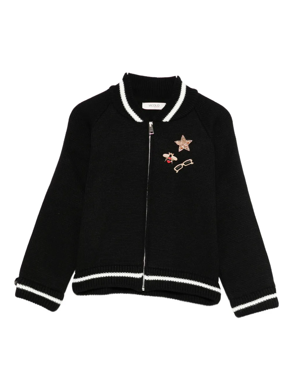 

Кардиган в полоску с нашивками Vicolo, черный
