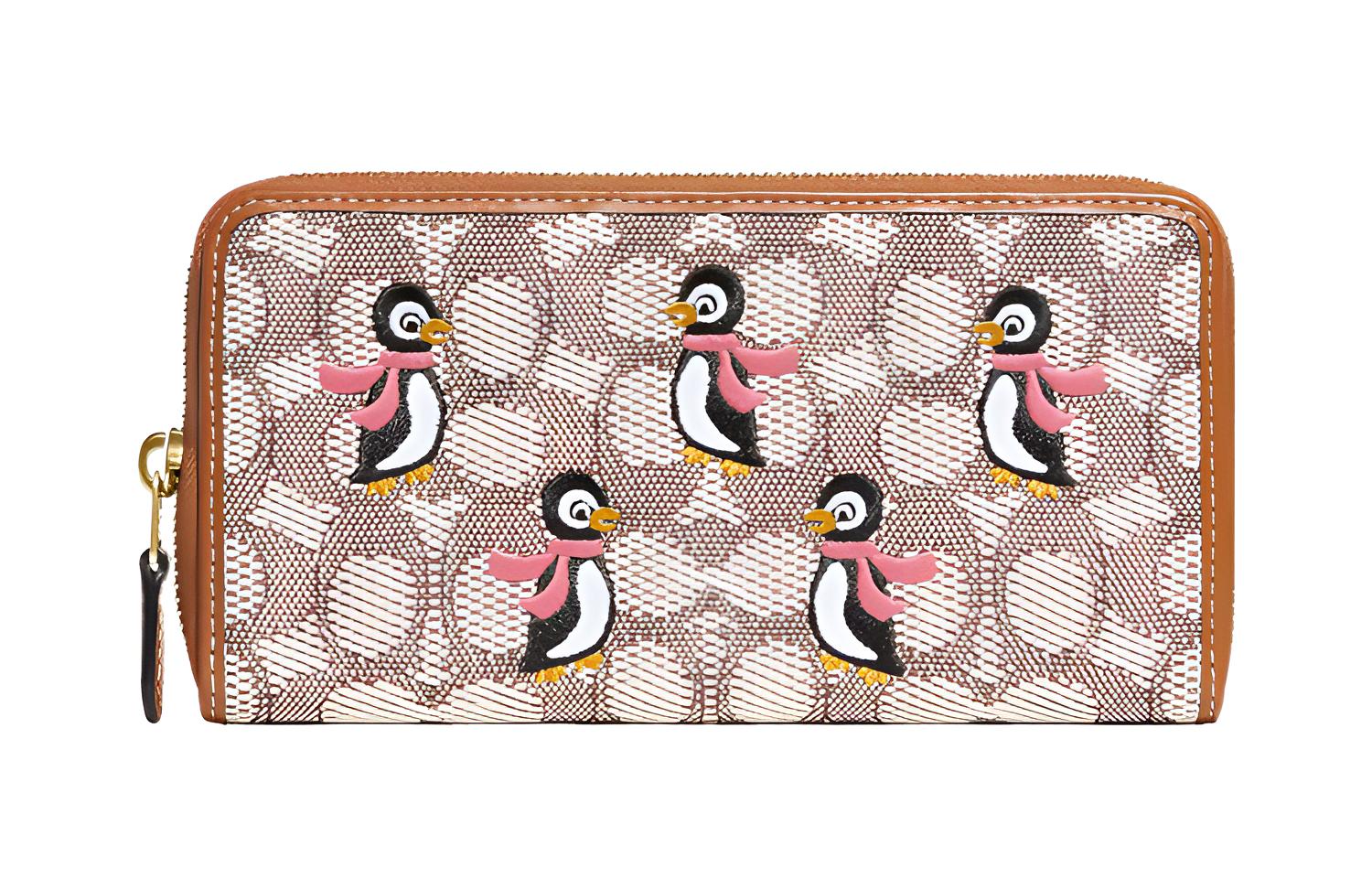 

Кошелек ID Zip, кожаный, на запястье, клатч, женский, цвет умбры COACH