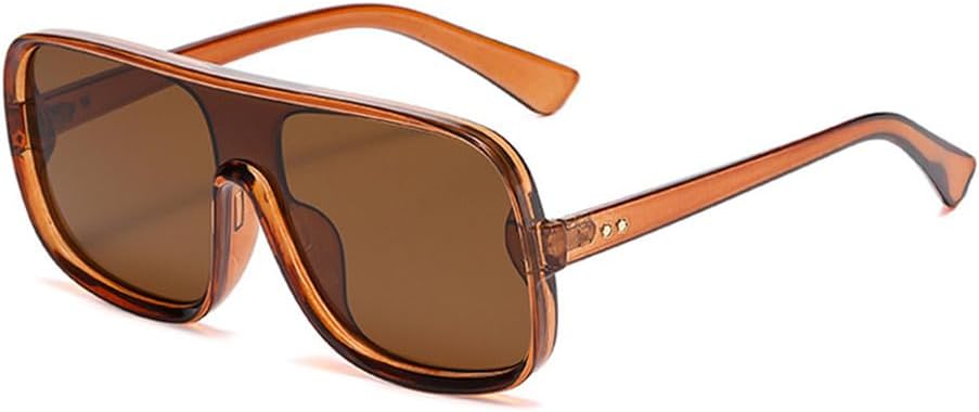 

Солнцезащитные очки UV400 с защитой от УФ-излучения — увеличенного размера, цельные, с заклепками, градиентной подсветкой, подходят для женщин и мужчин, для бега и занятий спортом на открытом воздухе UYPTK, Brown Tea