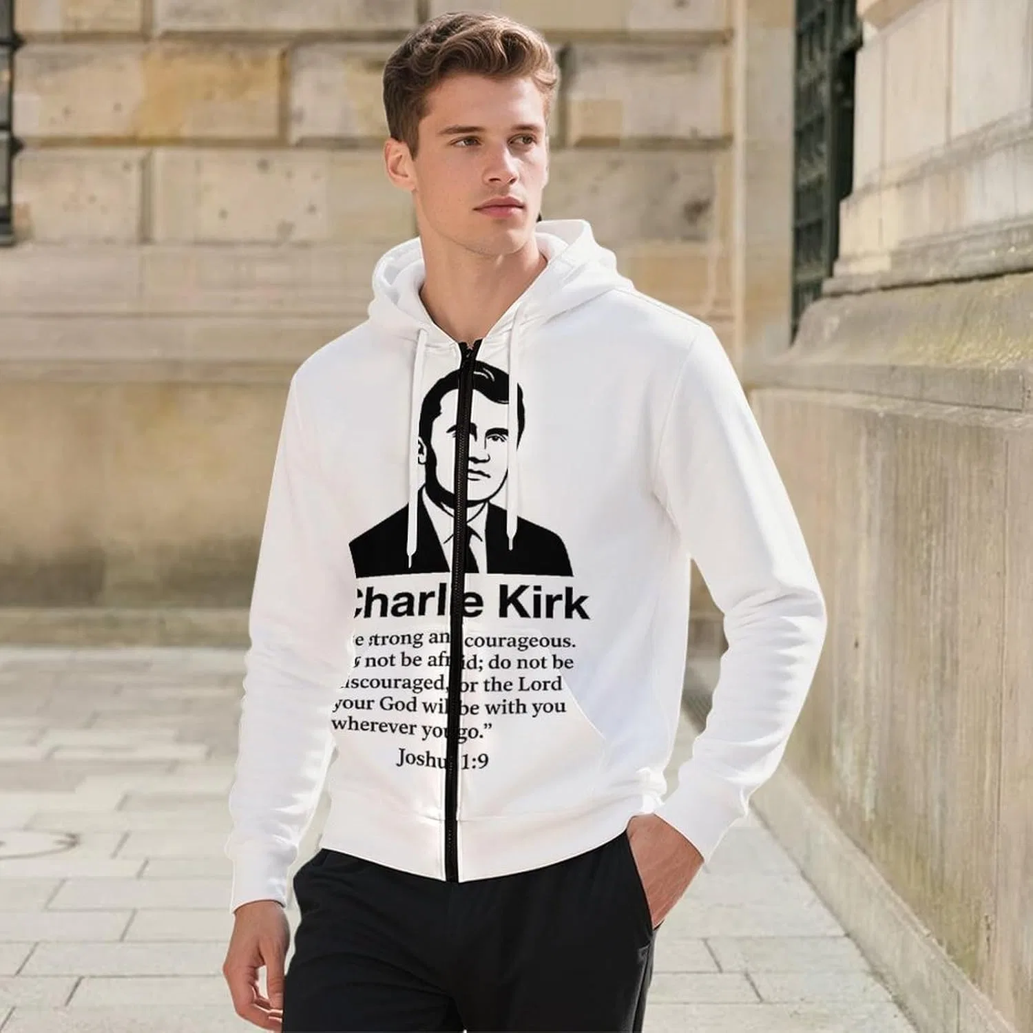 Мужская толстовка на молнии с капюшоном, хлопок, Style-17 — фото 3