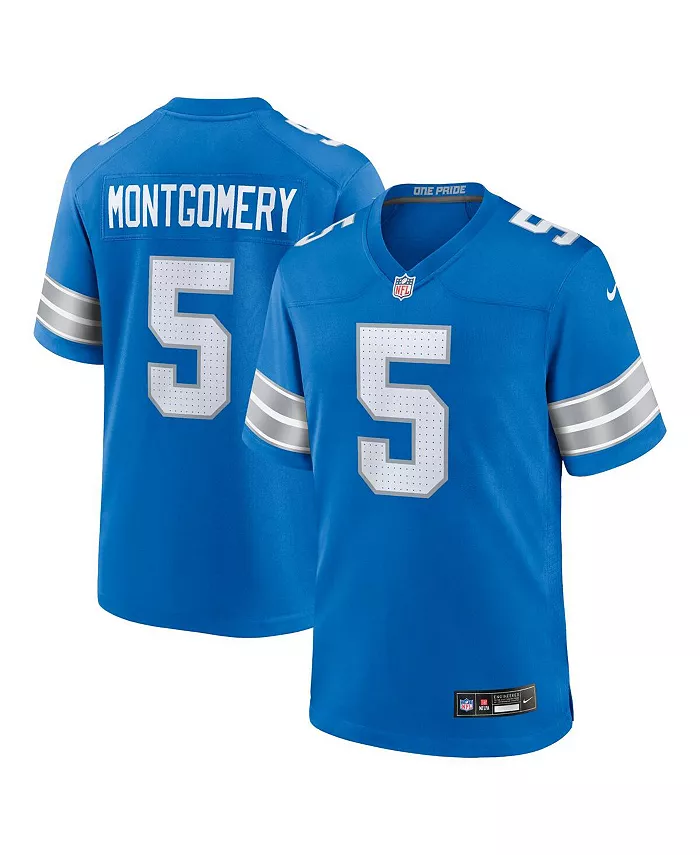 

Мужская игровая футболка David Montgomery Detroit Lions Nike, синий